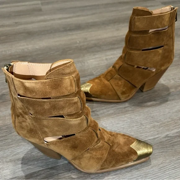 Free People Brayden Fisherman Sienna Brown Suede Boots - Picture 2 of 9